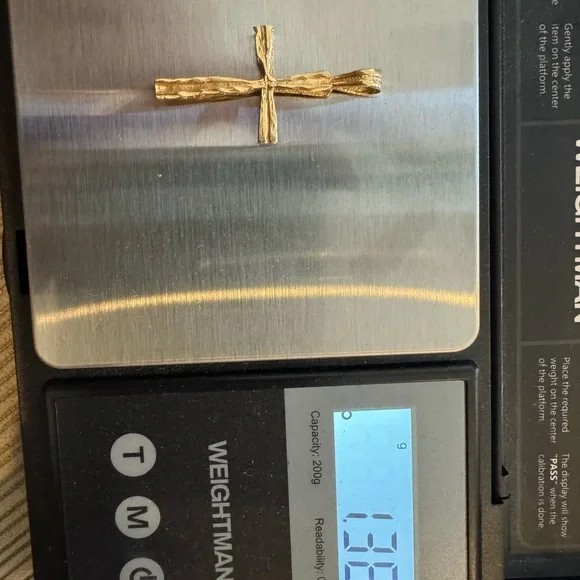 OOAK Artisan Handmade 14K Solid Yellow Gold Cross - Picture 4 of 4